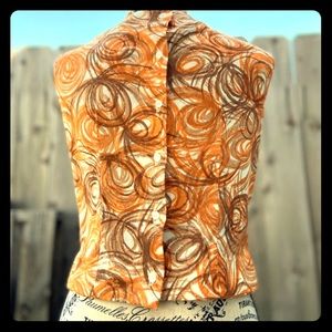 Vintage 60’s Back Button Sleeveless Crop Top